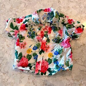 Old Navy Floral Short Sleeve Button-Up Shirt